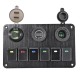 6 Gang Switch Panel 2USB Interior Control Car Boat Marine RV Rocker Breaker 12V