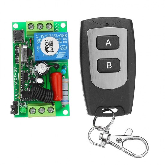 AC220V 1CH 10A Wireless Remote Control Switch Relay Output Radio Receiver Module With Waterproof Transmitter AC220V 1CH 10A Wireless Remote Control Switch Relay Output Radio Receiver Module With Waterproof Transmitter