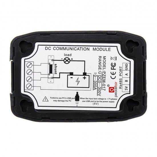 DC 0-300V 300A Voltmeter 017 Communication Wireless Module RS485 Modbus Voltage Current Power Energy Detector