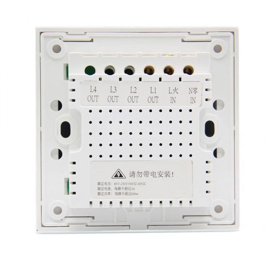 AC 85V-250V 1000W 1-3 Gang 1 Way WiFi 86 Type Smart Wall Touch Switch Module With LED Backlight Works With Amazon Alexa