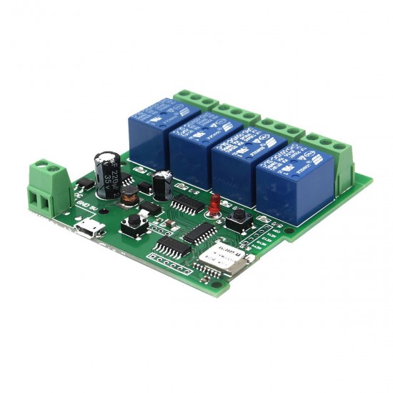 USB 5V Or DC 7V-32V DIY 4 Channel Jog Inching Self-locking WIFI Wireless Smart Home Switch APP Remote Control With Case USB 5V Or DC 7V-32V DIY 4 Channel Jog Inching Self-locking WIFI Wireless Smart Home Switch APP Remote Control With Case