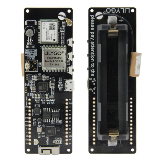 V1.1 SX1262 868/915MHz ESP32 WiFi Wireless Bluetooth Module GPS NEO-M8N IPEX 18650 Battery Holder V1.1 SX1262 868/915MHz ESP32 WiFi Wireless Bluetooth Module GPS NEO-M8N IPEX 18650 Battery Holder