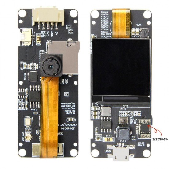 T-Camera Plus Line MPU6050 Extension Normal Version ESP32-DOWDQ6 8MB SPRAM OV2640 Camera Module 1.3 Inch Display With WiFi bluetooth Board T-Camera Plus Line MPU6050 Extension Normal Version ESP32-DOWDQ6 8MB SPRAM OV2640 Camera Module 1.3 Inch Display With WiFi bluetooth Board