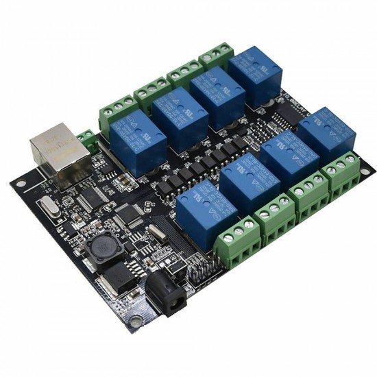 NC-1000 Ethernet RJ45 TCP/IP Remote Control Board with 8 Channels Relay Integrated AC250V 485 Networking Controller DC 7-24V NC-1000 Ethernet RJ45 TCP/IP Remote Control Board with 8 Channels Relay Integrated AC250V 485 Networking Controller DC 7-24V