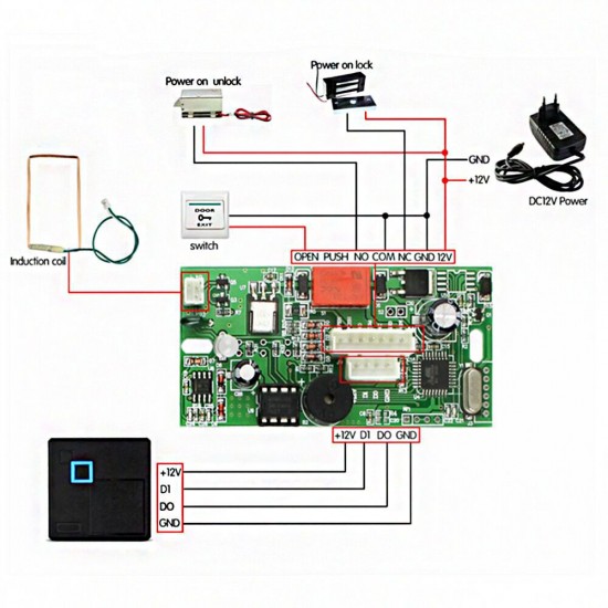 RFID Access Control Board EMID Embedded Access Controller 125Khz WG26 Card Reader for Smart Home
