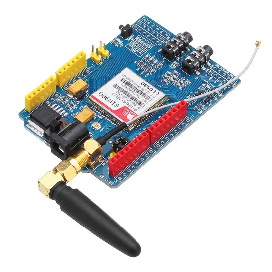 SIM900 Quad Band GSM GPRS Shield Development Board for Arduino - products that work with official Arduino boards