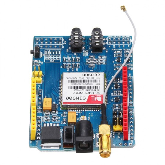 SIM900 Quad Band GSM GPRS Shield Development Board for Arduino - products that work with official Arduino boards