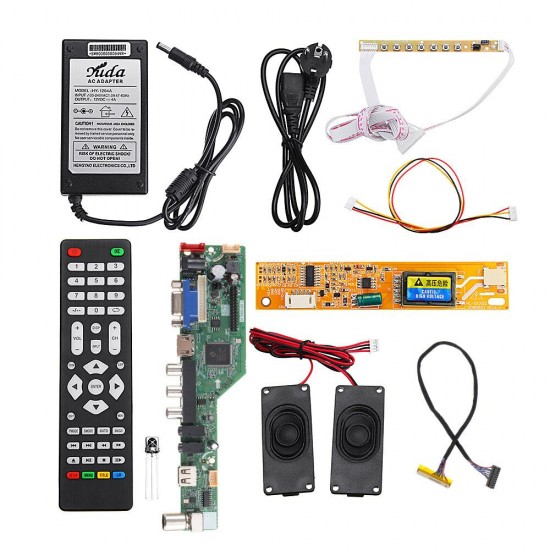 T.SK105A.03 Universal LCD LED TV Controller Driver Board +7 Key button+1ch 6bit 30Pins LVDS Cable+1 Lamp Inverter+Speaker+EU Power Adapter T.SK105A.03 Universal LCD LED TV Controller Driver Board +7 Key button+1ch 6bit 30Pins LVDS Cable+1 Lamp Inverter+Speaker+EU Power Adapter