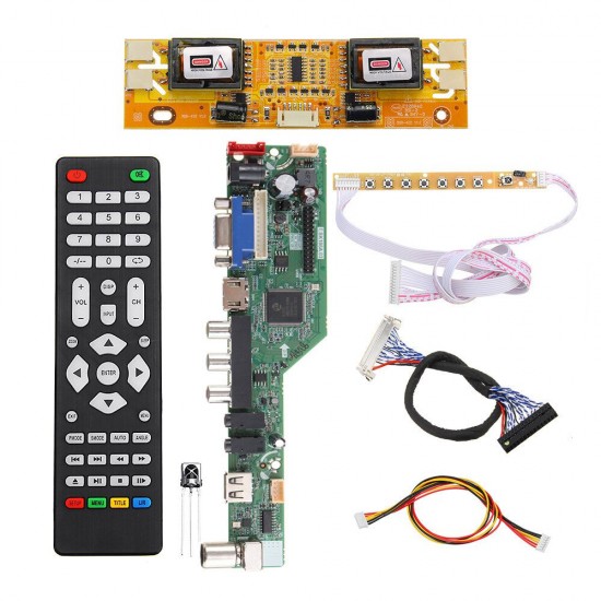 T.SK105A.03 Universal LCD LED TV Controller Driver Board TV/PC/VGA/HDMI/USB+7 Key Button+2ch 8bit 30 LVDS Cable+4 Lamp Inverter T.SK105A.03 Universal LCD LED TV Controller Driver Board TV/PC/VGA/HDMI/USB+7 Key Button+2ch 8bit 30 LVDS Cable+4 Lamp Inverter