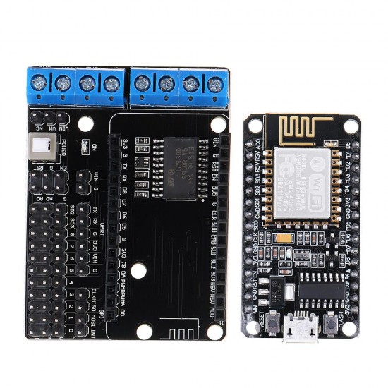 V2 ESP8266 Development Board + WiFi Driver Expansion Board For IOT NodeMcu ESP12E Lua L293D for Arduino - products that work with official Arduino boards V2 ESP8266 Development Board + WiFi Driver Expansion Board For IOT NodeMcu ESP12E Lua L293D for Arduino - products that work with official Arduino boards