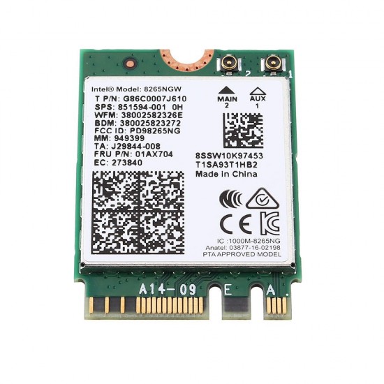 Wireless Network Card Intel 8265AC 8265NGW 2.4G/5G WIFI bluetooth 4.2 Module For Jetson Nano Wireless Network Card Intel 8265AC 8265NGW 2.4G/5G WIFI bluetooth 4.2 Module For Jetson Nano