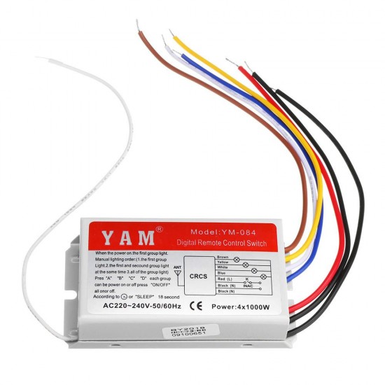 YM-084 4 Channel Digital Wireless Remote Control Switch For Smart Home LED Light Lamps YM-084 4 Channel Digital Wireless Remote Control Switch For Smart Home LED Light Lamps