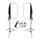 2x Studio Photography Video Softbox Light Stand Continuous Lighting Kit 50x70cm