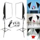 2x Studio Photography Video Softbox Light Stand Continuous Lighting Kit 50x70cm