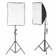 2x Studio Photography Video Softbox Light Stand Lighting Kit 50x70cm