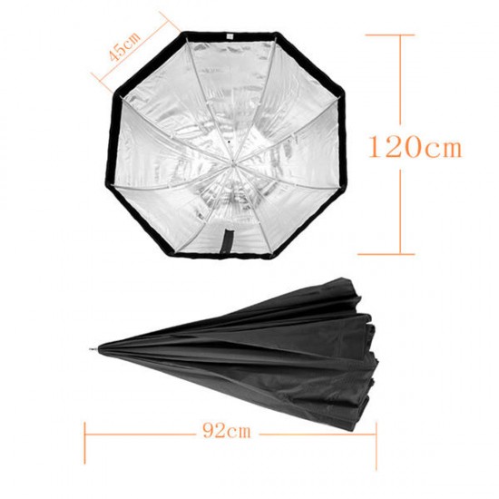 Portable 120cm Octagon Softbox Umbrella Brolly Reflector for Speedlight Flashlight