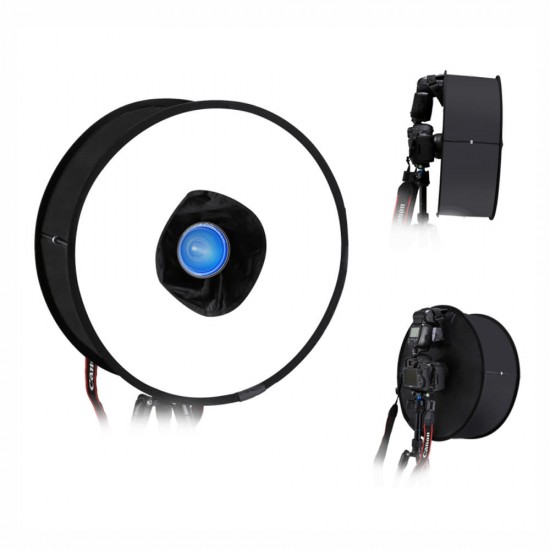 PU5145 45cm Ring Softbox Speedlight Round Style Flash Light Foldable Soft Flash Light Diffuser