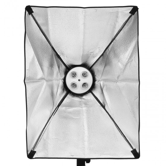 Photo Video Studio Lighting 50x70cm Softbox Light 4 Socket E27 Lamp Holder Kit