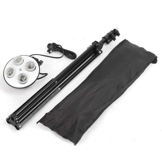 Photo Video Studio Lighting Kit 4-Socket E27 Lamp Holder Softbox Light Stands