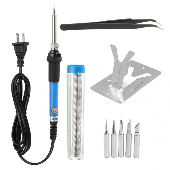 110V 60W Adjustable Electric Temperature Welding Soldering Iron Tool Kit Set