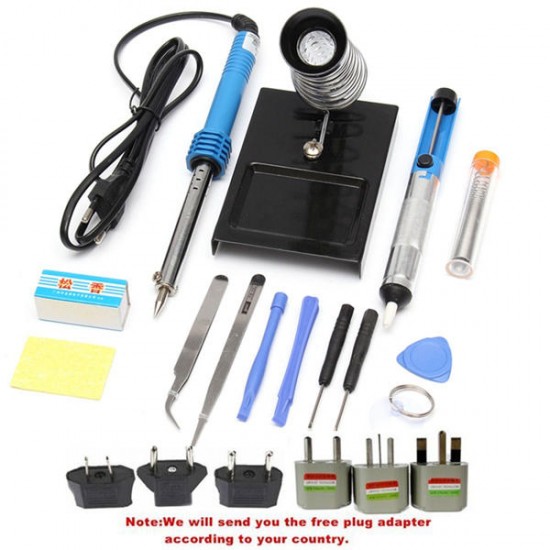 14 in1 110V/220V 60W EU Plug Electric Soldering Iron Starter Tool Kit Set