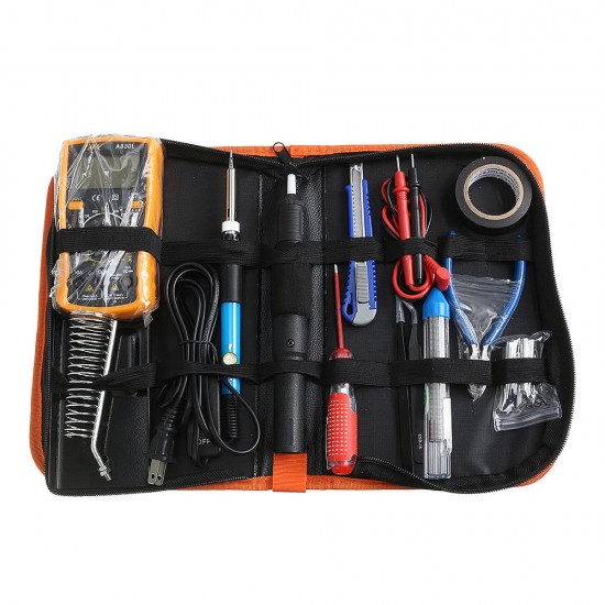 18 in 1 110V 60W Solder Iron Tools Kit Digital Multimeter with 5Pcs Solder Iron Tips Screwdriver Tweezers Plier Desoldering Pump Welding Repair Tools 18 in 1 110V 60W Solder Iron Tools Kit Digital Multimeter with 5Pcs Solder Iron Tips Screwdriver Tweezers Plier Desoldering Pump Welding Repair Tools