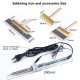 19Pcs 220V Adjustable Solder Iron 60W All Copper Extrusion Head with Hot Strip LCD Line Maintenance Tools EU Plug
