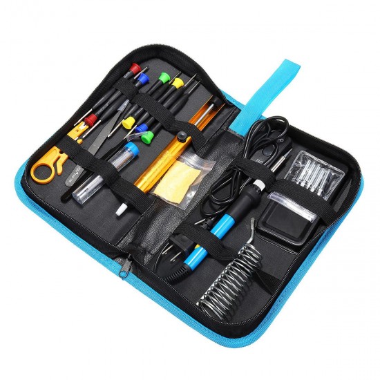 21pcs 110V 60W Soldering Iron Kit Electrical Welding Solder Tool with Screwdrivers Desoldering pump