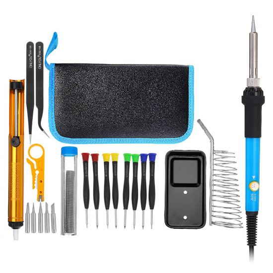 21pcs 110V 60W Soldering Iron Kit Electrical Welding Solder Tool with Screwdrivers Desoldering pump