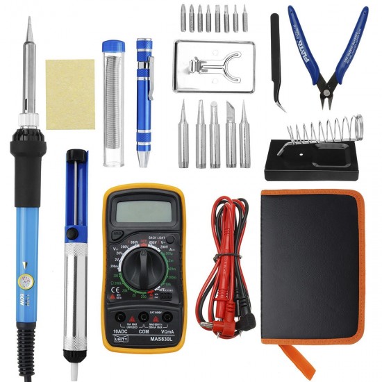 25 In 1 60W Electric Solder Iron Welding Tool Kits Adjustable Temperature Multimeter 25 In 1 60W Electric Solder Iron Welding Tool Kits Adjustable Temperature Multimeter