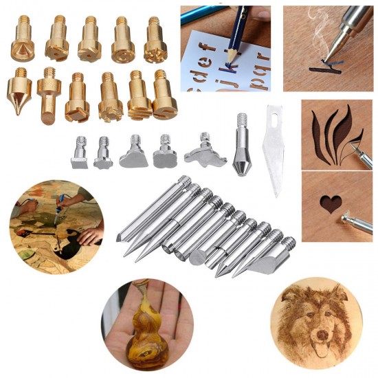 41Pcs 60W Wood Burning Pen Soldering Iron Tools Kit Stencil Pyrography Craft Tool