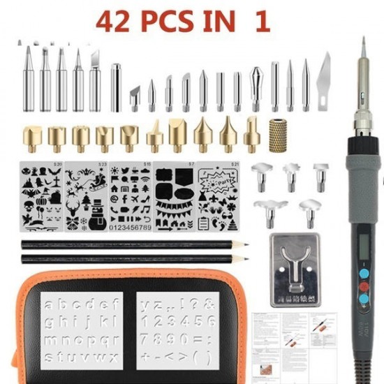 42Pcs Digital Engraving Soldering Iron Set for Constant Temperature Electric Soldering Iron Tools
