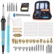 48Pcs 60W 110V/220V Adjustable Temperature Solder Iron Tool Kit Carving Pyrography Tool Wood Embossing Burning Soldering Pen Set