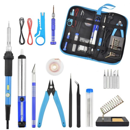 60W 110V/220V Power Switch Adjustable Temperature Electric Soldering Iron Tools Kit Welding Station
