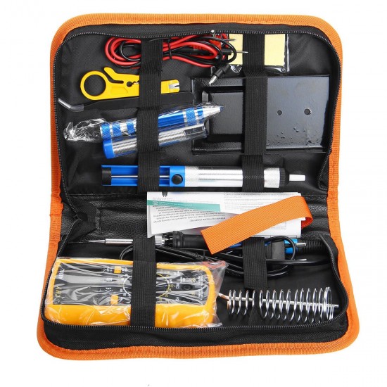 60W Electric Adjustable Temperature Solder Iron Multimeter Welding Tool Set