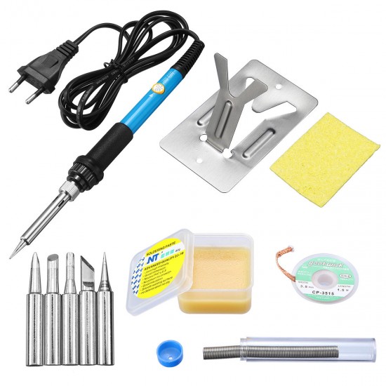 7 in 1 60W Electric Soldering Iron Welding Tools Kit Soldering Wire Tweezers Set 110V/220V