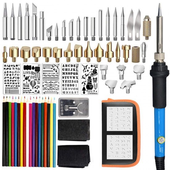 71Pcs Soldering Iron Tool Kit Wood Burning Pen Tips Stencil Soldering Tools Pyrography Crafts Kits