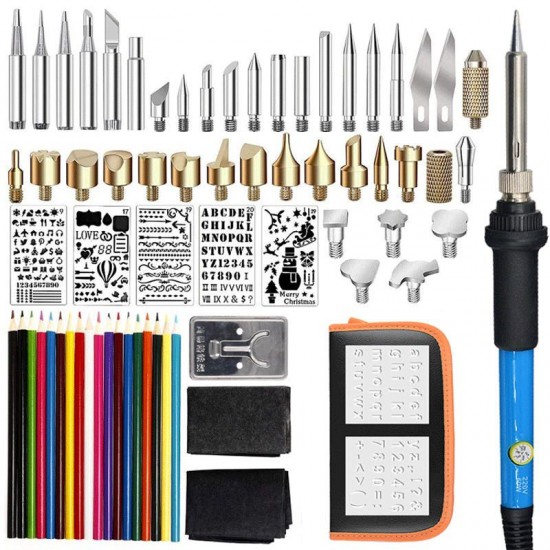 71Pcs Soldering Iron Tool Kit Wood Burning Pen Tips Stencil Soldering Tools Pyrography Crafts Kits 71Pcs Soldering Iron Tool Kit Wood Burning Pen Tips Stencil Soldering Tools Pyrography Crafts Kits