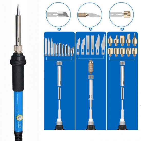 71Pcs Soldering Iron Tool Kit Wood Burning Pen Tips Stencil Soldering Tools Pyrography Crafts Kits