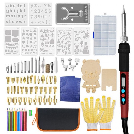 92Pcs Soldering Iron Kit Welding Tool Wood Burning Pen + Soldering Iron