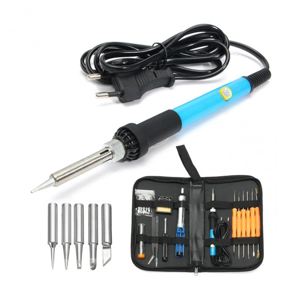 Professional 110V/220V 60W Adjustable Temperature Welding Solder Soldering Iron Tool Kit