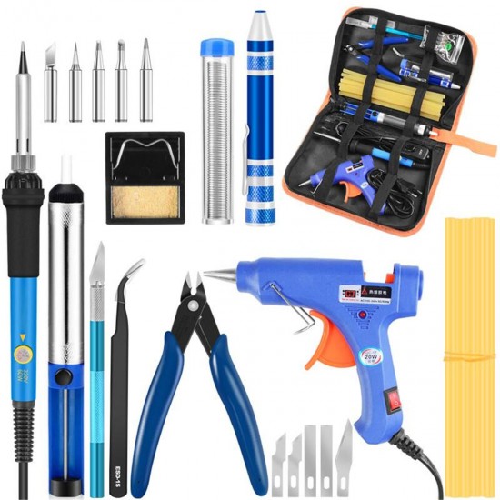 Electric Soldering Iron Set Desoldering Pump Welding Hot Melt Glue G un Hand Tool Sets 110V/220V Electric Soldering Iron Set Desoldering Pump Welding Hot Melt Glue G un Hand Tool Sets 110V/220V