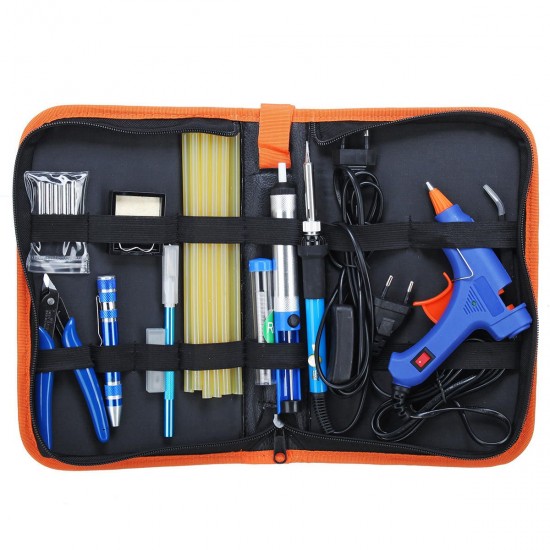 Electric Soldering Iron Set Desoldering Pump Welding Hot Melt Glue G un Hand Tool Sets EU 220V Electric Soldering Iron Set Desoldering Pump Welding Hot Melt Glue G un Hand Tool Sets EU 220V