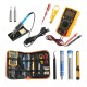 220V 60W Temperature Electric Solder Iron Multimeter Tools Kit with 8 in1 Screwderiver Wire Cutter Desoldeirng Pump