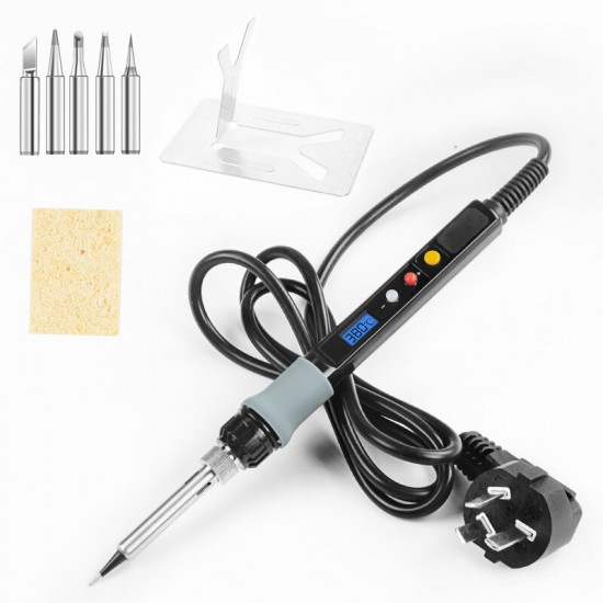 220V 80W Digital Soldering Iron Soldering Iron Stand Soldeirng Iron Welding Tools with 5 Soldering Iron Tips