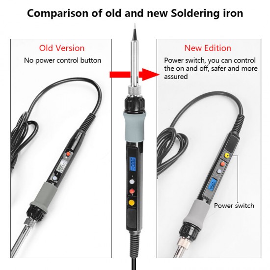 220V 80W Digital Soldering Iron Soldering Iron Stand Soldeirng Iron Welding Tools with 5 Soldering Iron Tips