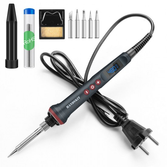 90W LED Digital Soldering Iron Kit 110V/220V Adjust Temperature Electrical Soldering Iron 4 Wire Core Welding Tools