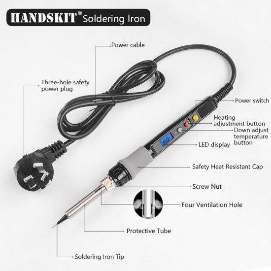 Digital Soldering Iron kit Electric Soldering Iron Desoldering Pump Soldering Tools with On-Offf Switch Digital Soldering Iron kit Electric Soldering Iron Desoldering Pump Soldering Tools with On-Offf Switch