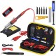 908S 80W Soldering Iron Kit Adjustable Temperature 110V 220V LCD Solder Welding Tools Ceramic Heater Soldering Tips Desoldering Pump Tweezer 180~500°