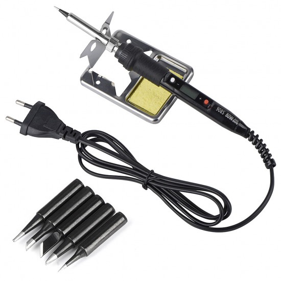 JCD 908S 80W Soldering Iron Tool Kit Adjustable Temperature 110V 220V LCD Solder Welding Tools Ceramic Heater Soldering Tips Desoldering Pump 180~500°